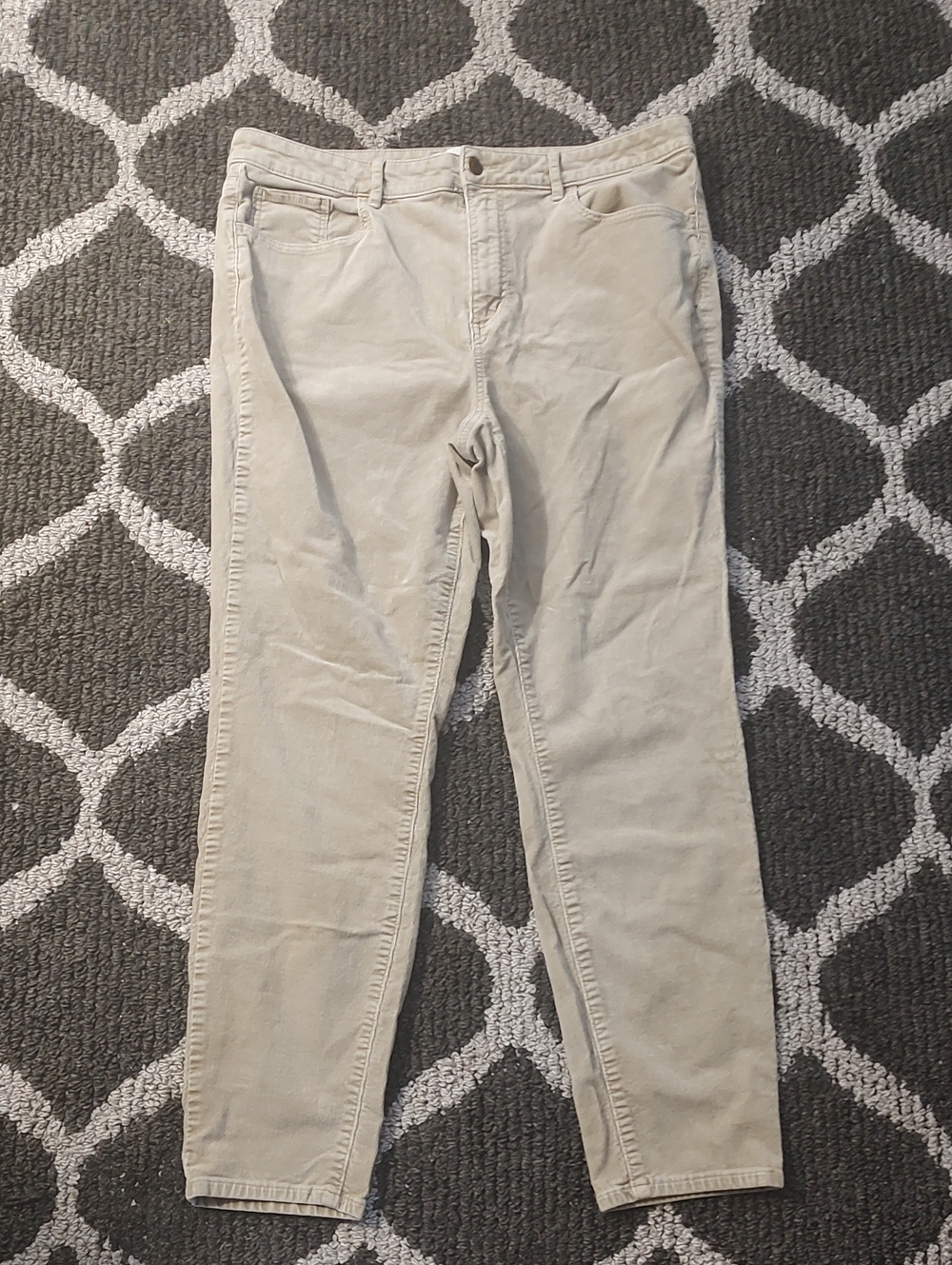 LOFT Women's Skinny Corduroys in Tan 32 14 Curvy High Waist Skinny